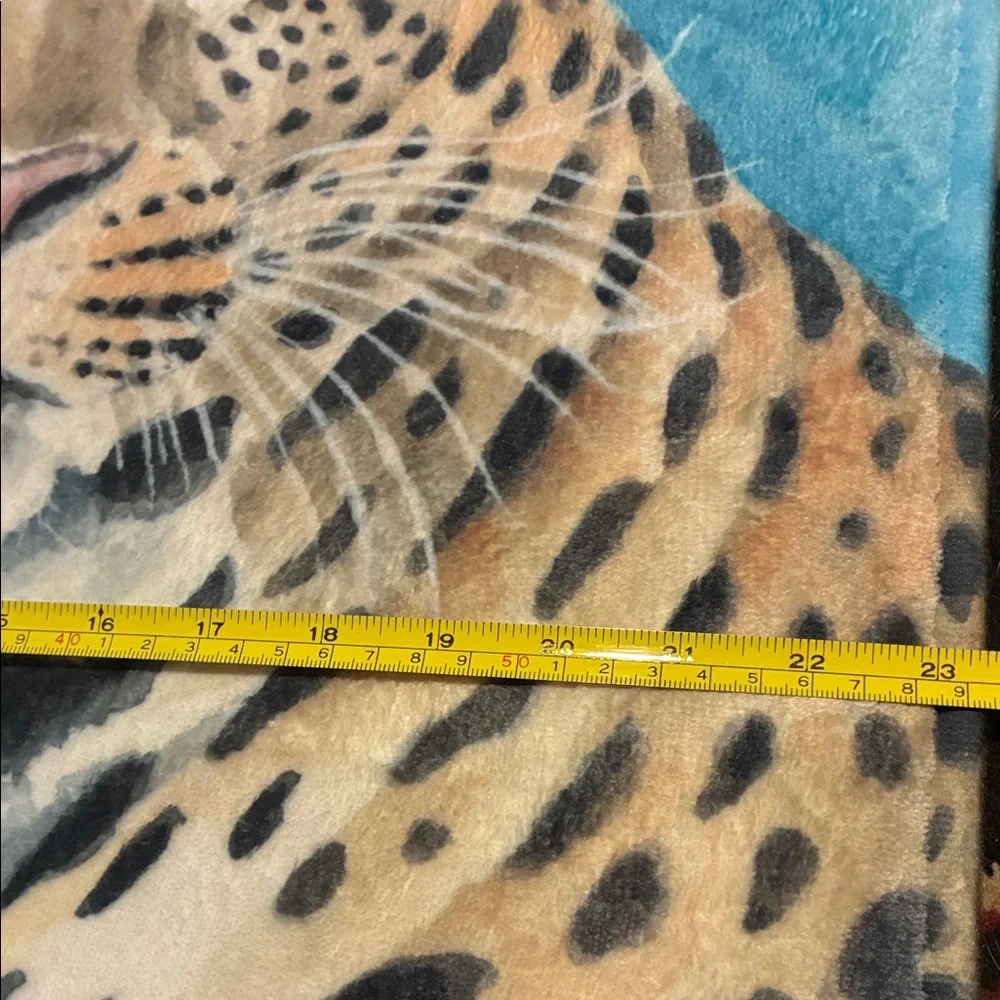 NWOT- Leopard Print Bath Mat/rug - Blue and Tan